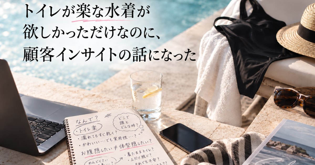 トイレが楽な水着が欲しかっただけなのに、顧客インサイトの話になった
